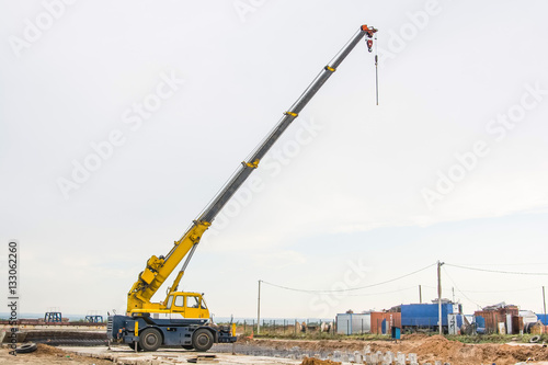 Mobile crane at construction site