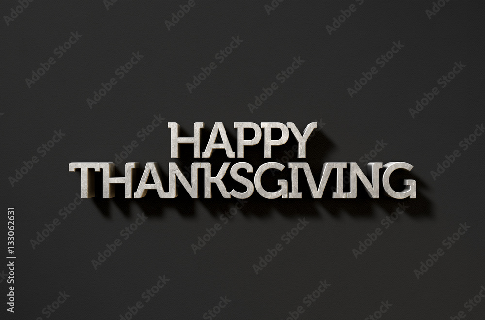 Happy Thanksgiving Text On Black