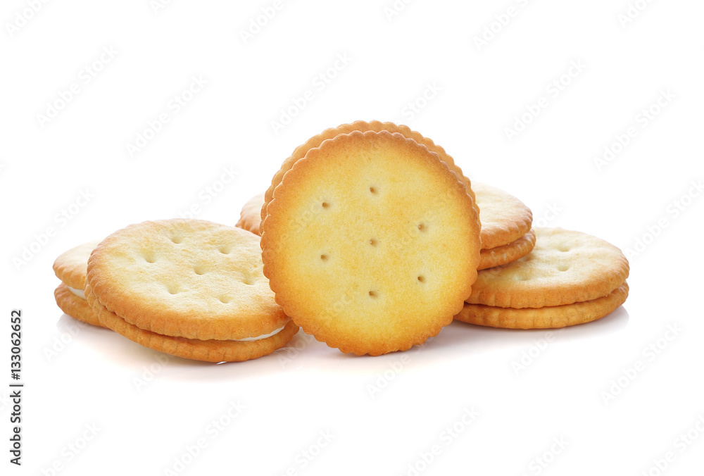 Cracker isolated on over white background Cracker isolated on over white background