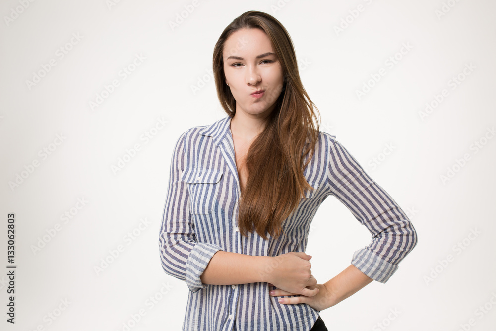 skeptical girl doesn't believe you isolated skeptical girl doesn't believe you isolated
