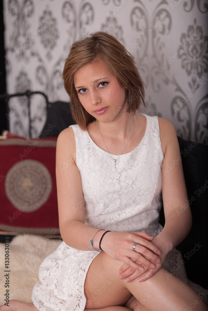 Woman on a couch Woman on a couch