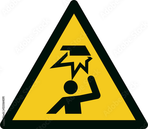 ISO 7010 W020 Warning; Overhead obstacle