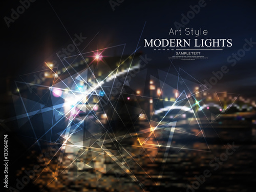 Abstract composition. Night light fashion backdrop design. River quay figure icon. Show entertainment announce texture. Creative banner. Glory flyer fiber. Shimmer reflection. Shiny water. Vector