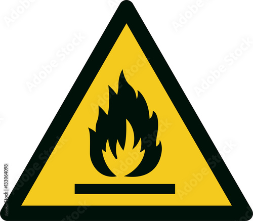ISO 7010 W021 Warning; Flammable material