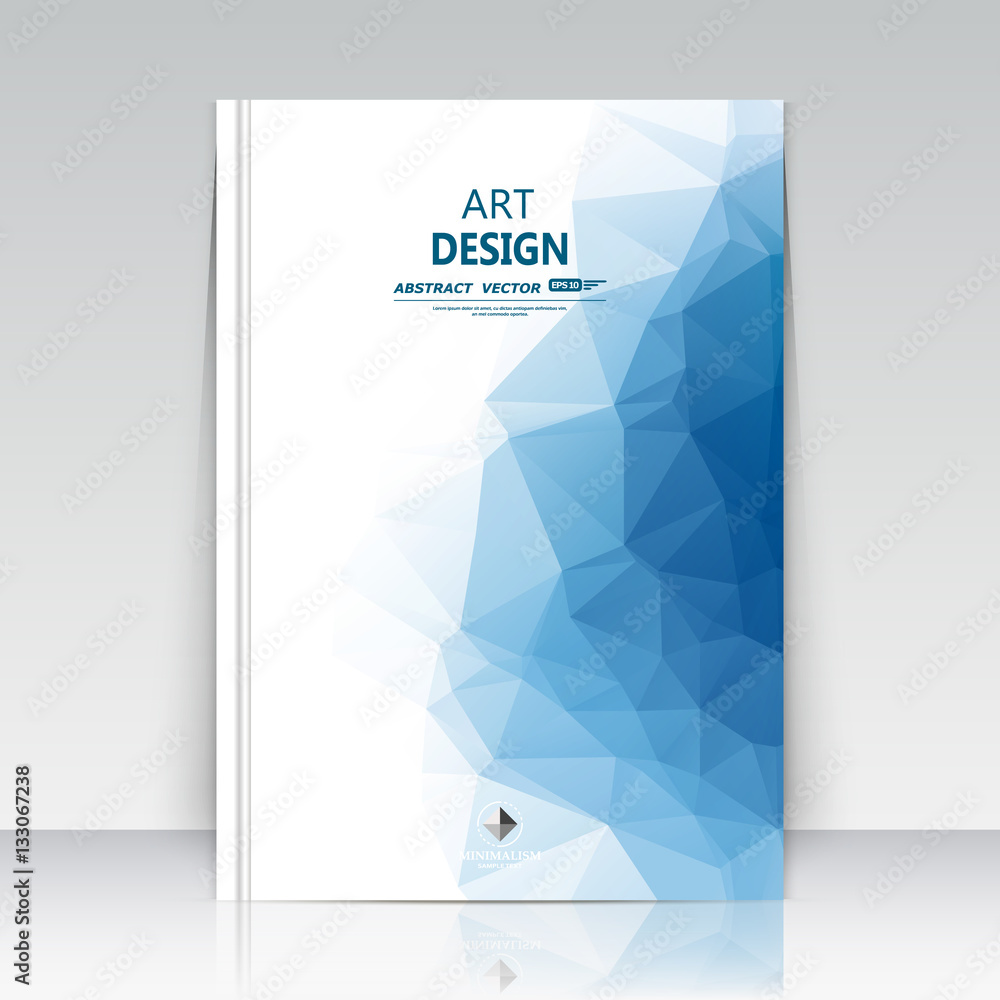 Abstract composition. Blue polygonal texture. Triangle part construction. Brochure title sheet. Creative figure icon. Sapphire diamond facet. Crystal glass surface. Transparent banner form. Flyer font