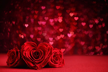 Roses Bouquet and Hearts background