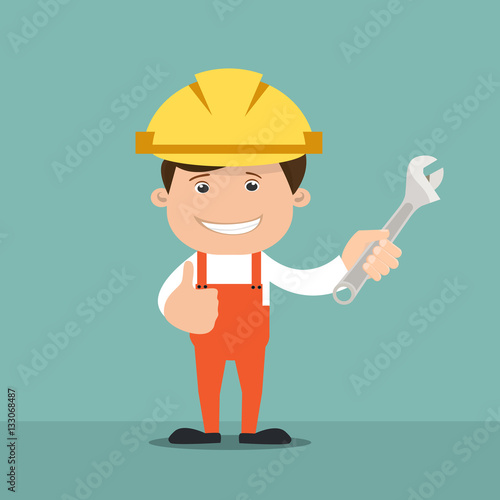 Engineer man - vector illustration