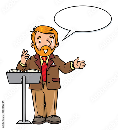 Funny university lecturer or teacher