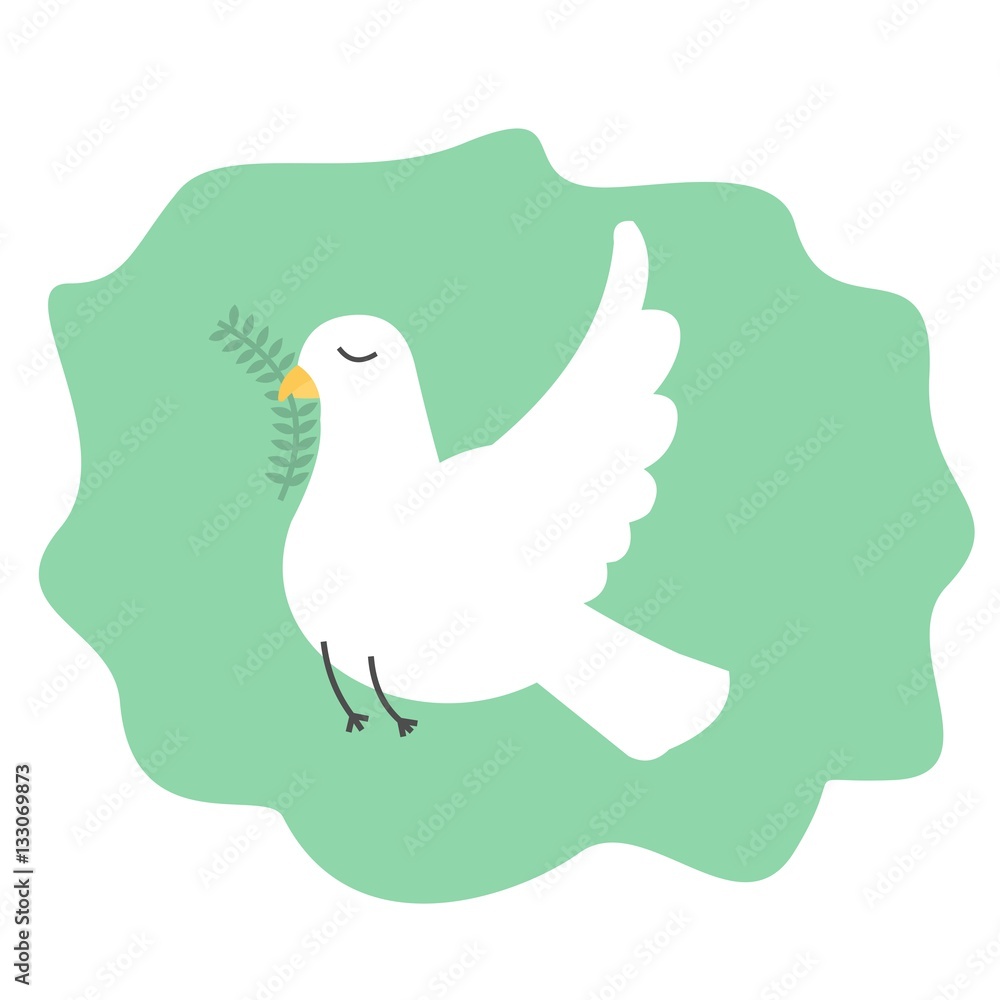 A symbol of peace. White dove and olive branch. Vector. A symbol of peace. White dove and olive branch. Vector.