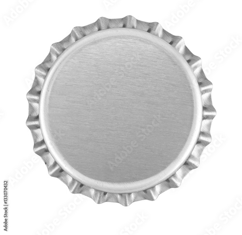 Silver bottle top isolated against white
