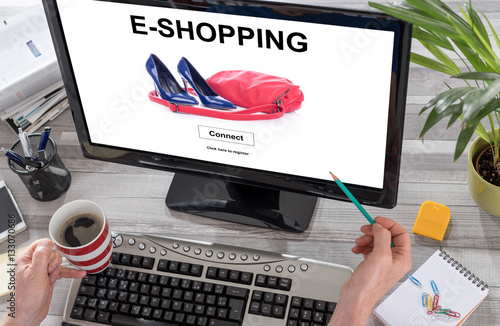 E-shopping concept on a computer