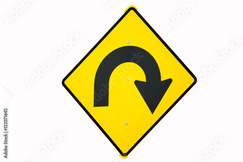 Go Back Directional Sign Isolated