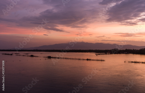 sunrise jantaburi sea sky and mountain from thailand