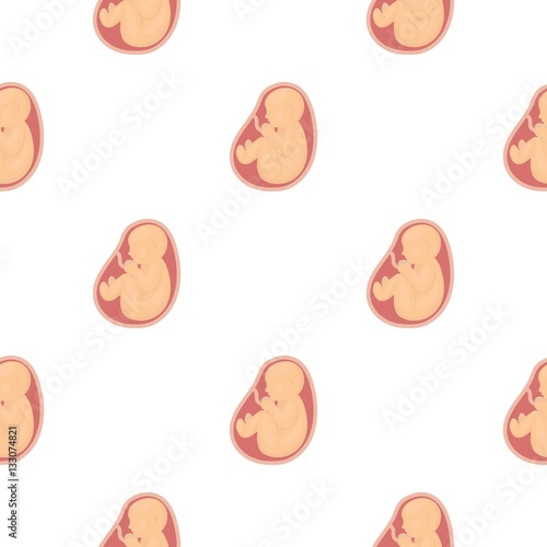 Fetus icon in cartoon style isolated on white background. Pregnancy pattern stock vector illustration.