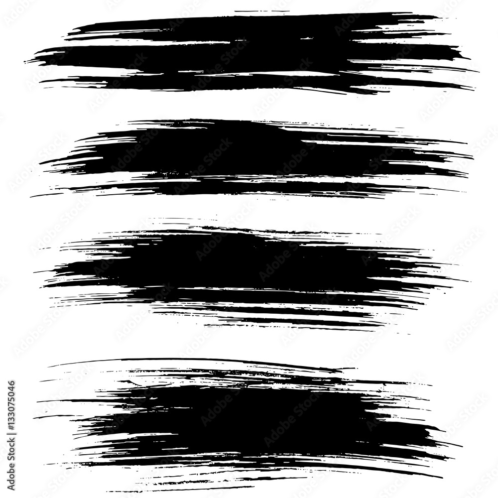 Black ink vector brush strokes isolated on white background. Vector illustration. Grunge texture. Black ink vector brush strokes isolated on white background. Vector illustration. Grunge texture.