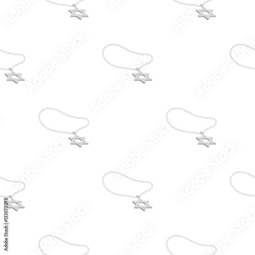 Star of David icon in cartoon style isolated on white background. Religion pattern stock vector illustration.