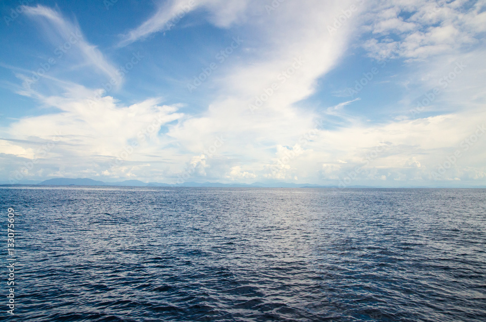 Beautiful sky and blue ocean Beautiful sky and blue ocean