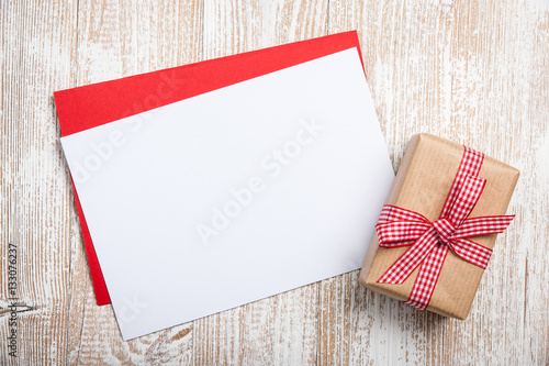 Gift box with greeting card