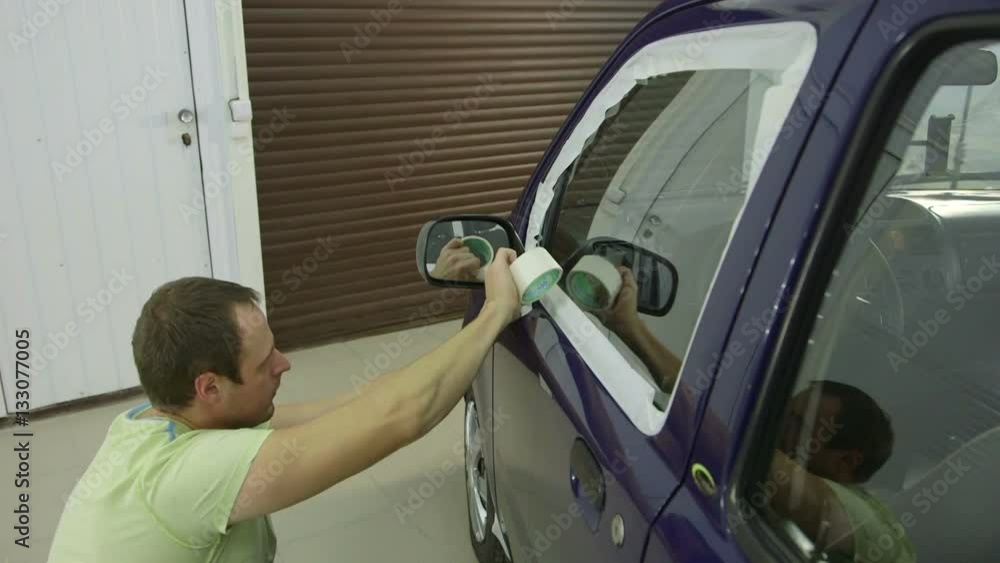 master tape to glue car polishing, the preparatory process master tape to glue car polishing, the preparatory process