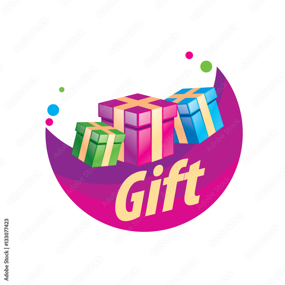 vector logo box with gifts