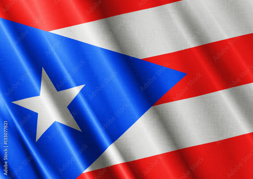 Puerto Rico waving flag close