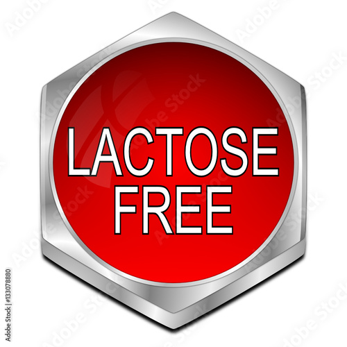 Lactose free Button - 3D illustration