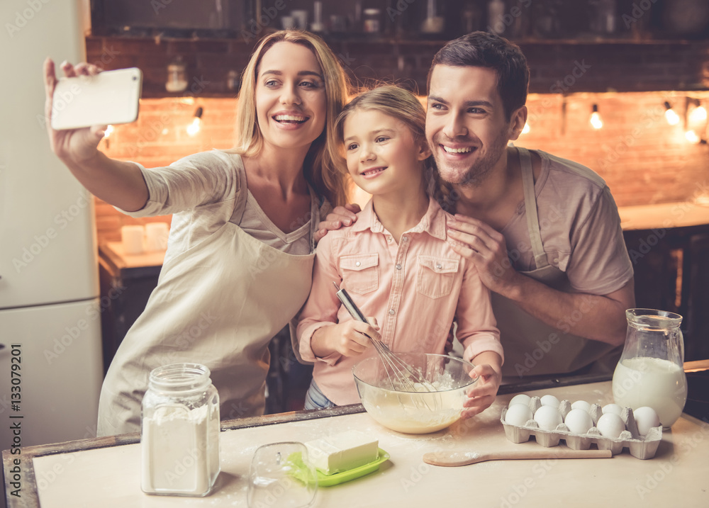 Young family baking Young family baking