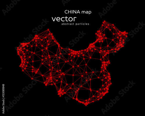 Vector abstract illustration of Chinese map.