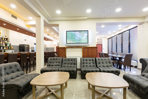 Interior of a hotel lobby cafe © rilueda