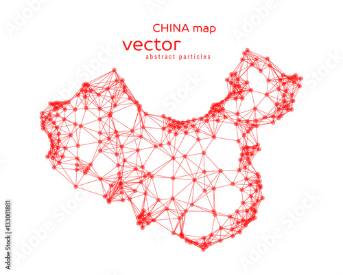 Vector abstract illustration of Chinese map.