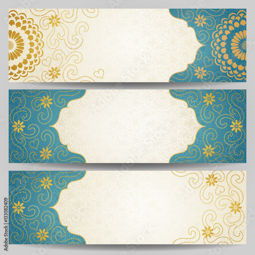 Photography Vintage ornate cards with flowers and curls.