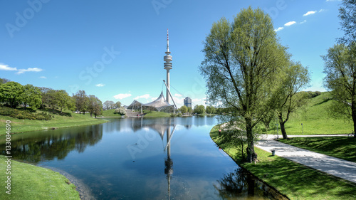 Munich, Germany, 24 April 2016: Olympiaturm in Olympic Park, Munich Germany