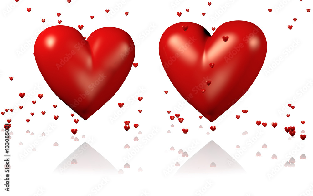 Two Big and Red Hearts with Lots of Tiny Hearts Two Big and Red Hearts with Lots of Tiny Hearts