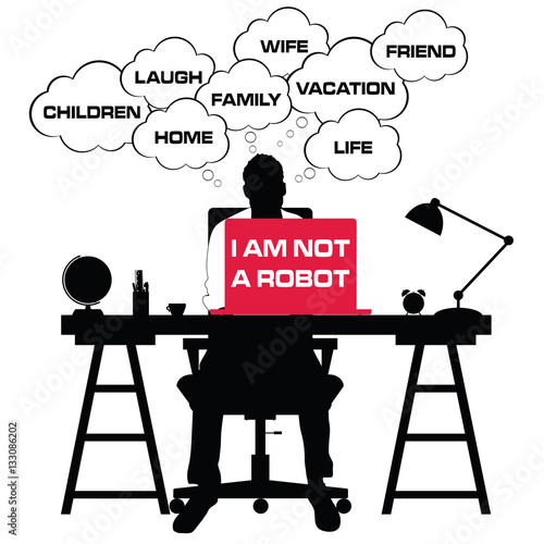 man silhouette with laptop and speech bubble illustration