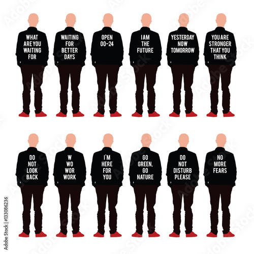 Картината върху платно man silhouette with text on beck design illustration