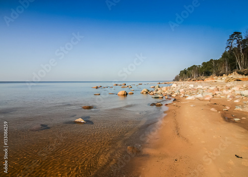 A beautiful landscape of dunes on the coastline of Baltic sea