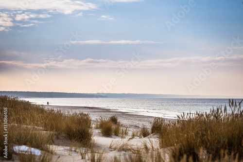 Fototapeta Naklejka Na Ścianę i Meble -  A beautiful landscape of dunes on the coastline of Baltic sea