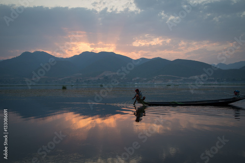 Sunrise on Inle Lake, Burma