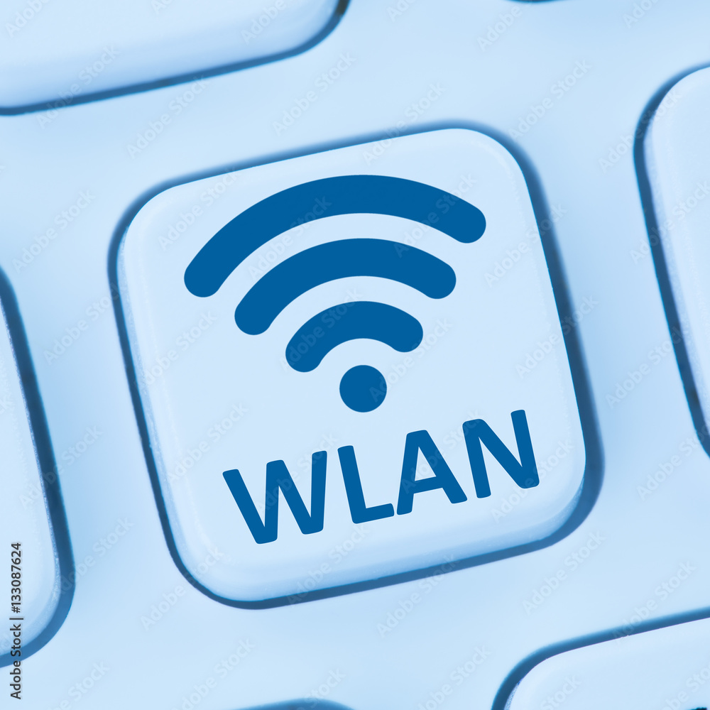 WLAN oder WiFi Hotspot Verbindung online Internet blau Computer WLAN oder WiFi Hotspot Verbindung online Internet blau Computer