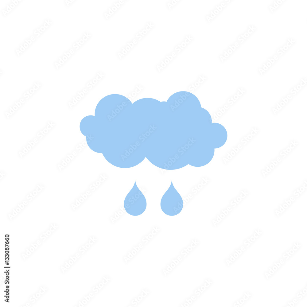 Cloud and rain icon. Weather pictogram isolated Cloud and rain icon. Weather pictogram isolated