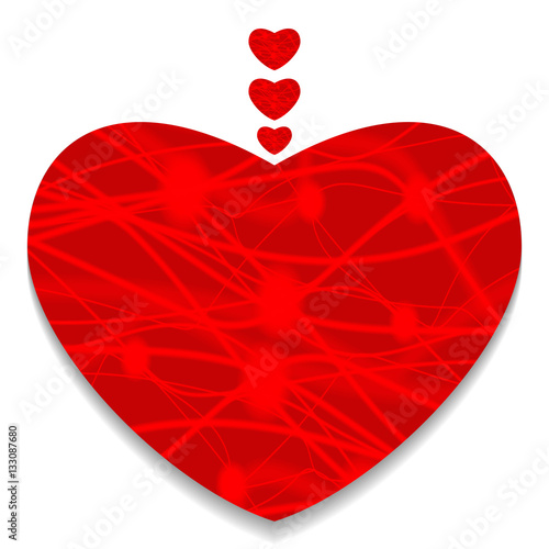 Red heart. Valentine's day greeting card. Vector