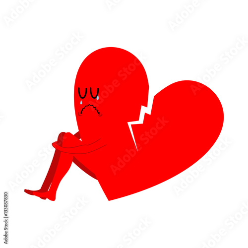 Broken heart symbol of unrequited love. Sad sign of betrayal and