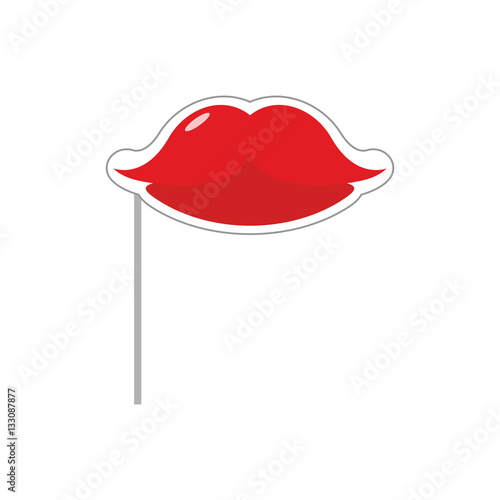lips mask on stick. kiss for photographing. Accessory photoshoot
