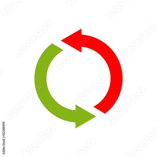 Exchange sign. Replace symbol isolated. swap business logo. Red