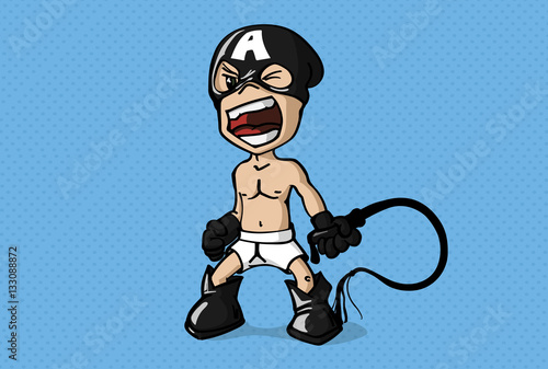 superheroes BDSM role playing - vector