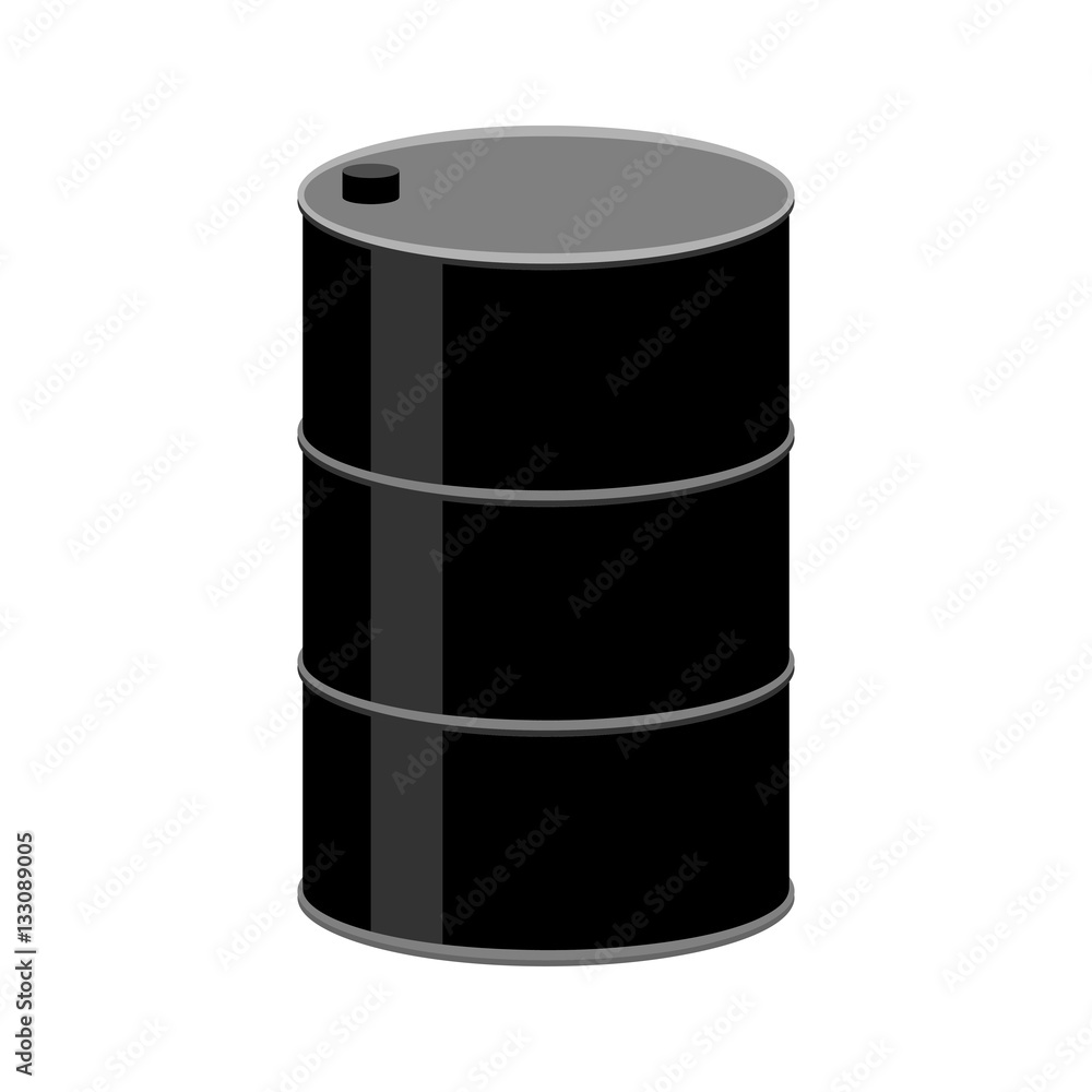 Barrel oil isolated. Black fuel container on white background. i Barrel oil isolated. Black fuel container on white background. i