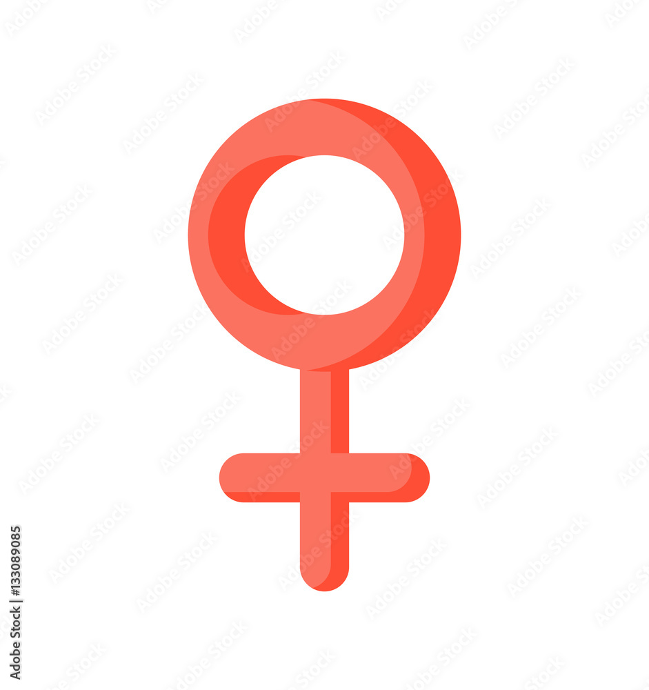 Female sign isolated. Pink woman symbol on white background Female sign isolated. Pink woman symbol on white background