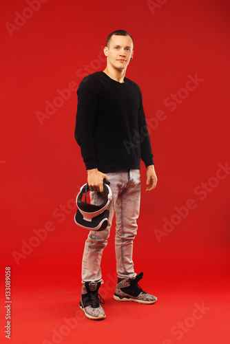 man standing 3d glasses
