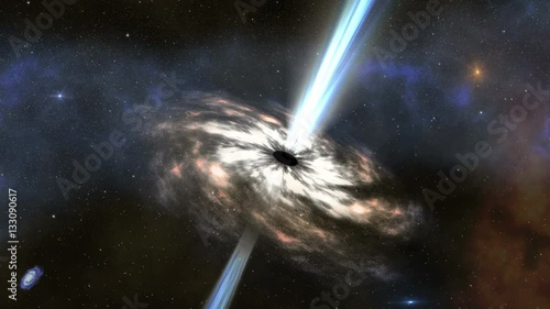 A 4k UHD space scene. Fly to a spiral black hole in space. 11615
