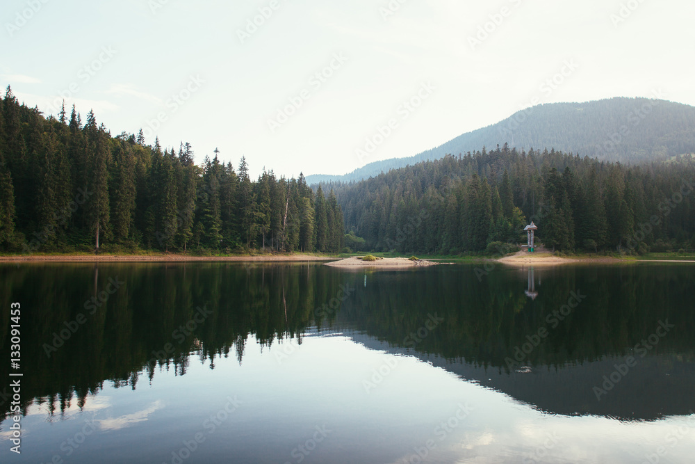 Fototapeta premium Lake Synevir in the Carpathians. Ukraine
